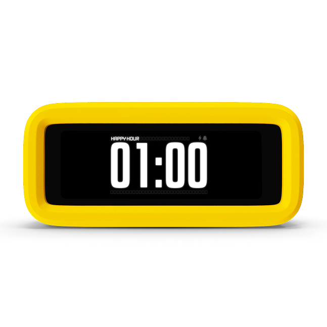 Yellow clock 01:00